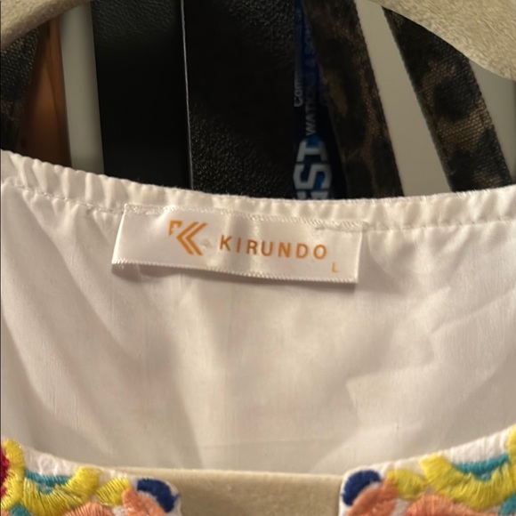 White Woman’s Dress with Colorful Embroidery - Picture 8 of 16